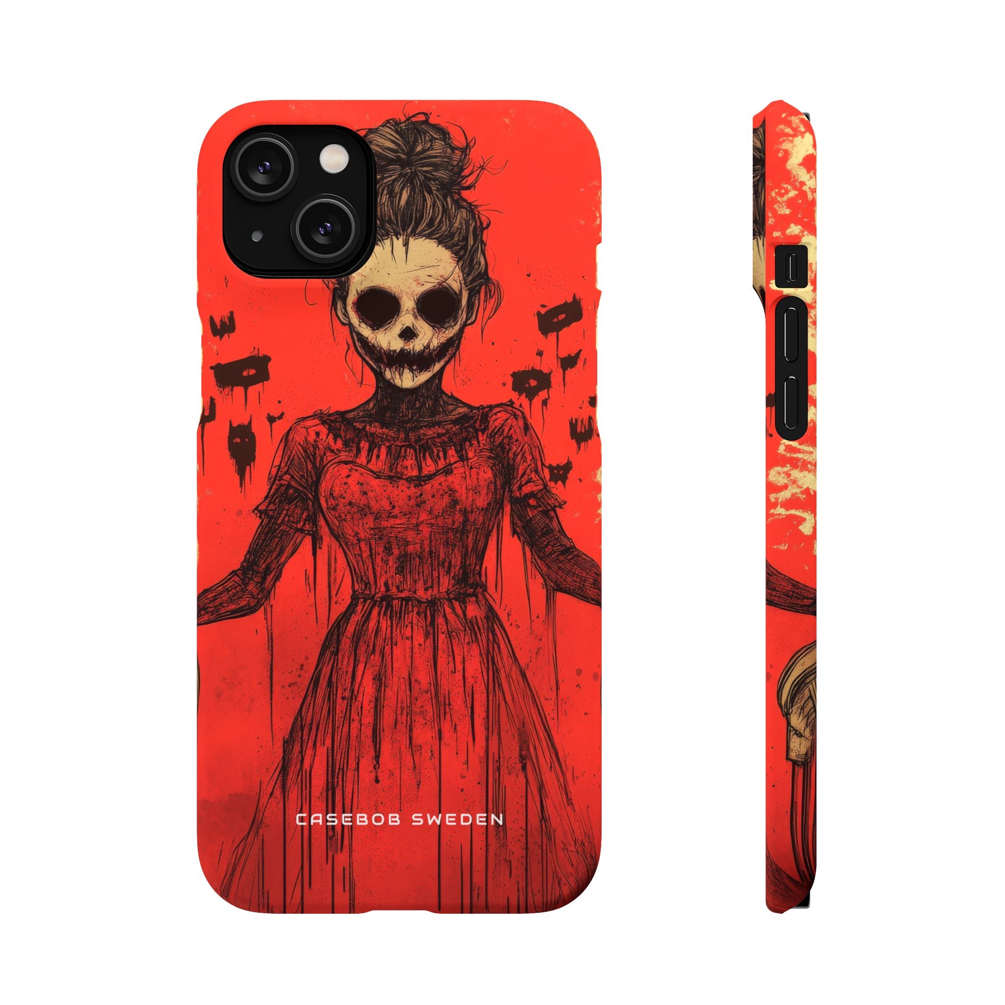 Haunting Scarlet Descent iPhone 14 - Slim Phone Case