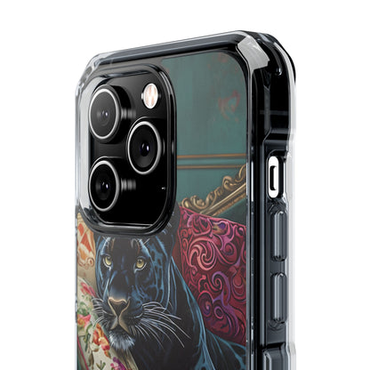 Panther on Vintage Chaise iPhone Case - Impact