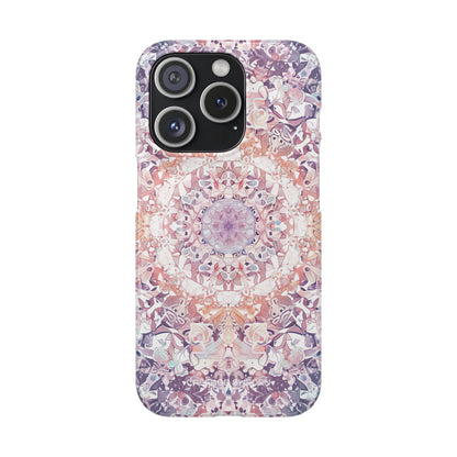 Purple Pink Mandala - Slim iPhone 15 Phone Case