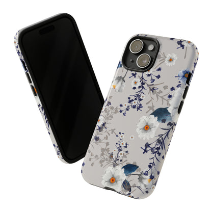 Watercolor Blue Summerflowers - Protective Phone Case