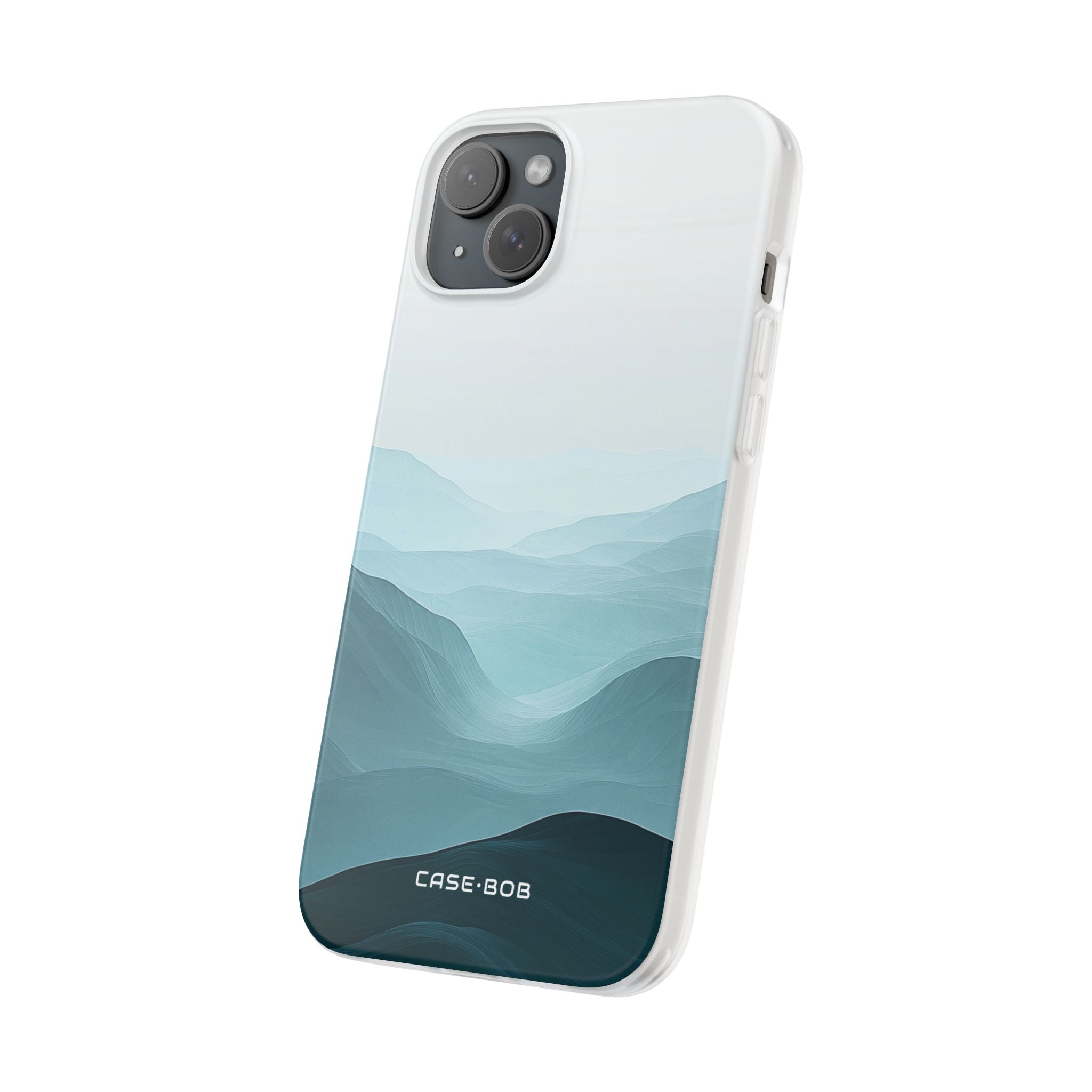 Teal Mist Mountains iPhone 15 Plus Case - Soft