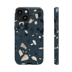 Dark Blue Terrazzo - Protective Phone Case