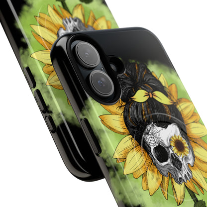 Sunflower Skull iPhone 16 Plus Case - Tough+