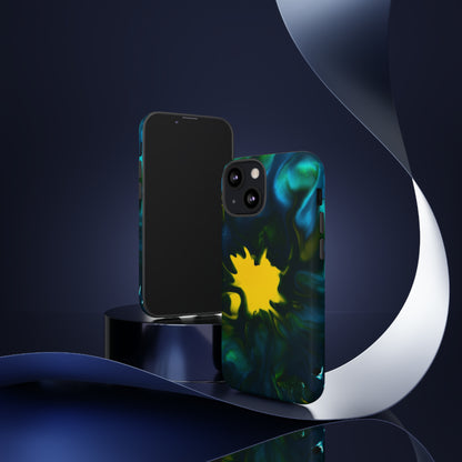 Yellow Spot Ink Art - Protective Phone Case