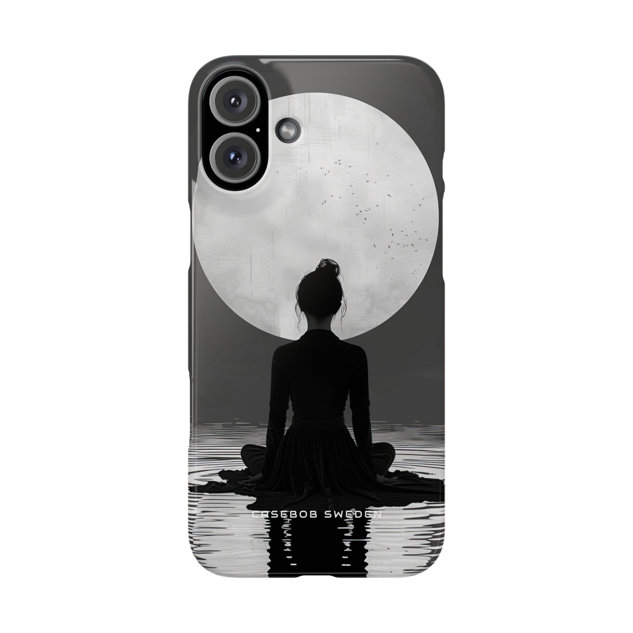 Zen Serenity Moon Reflection iPhone 16 - Slim Phone Case