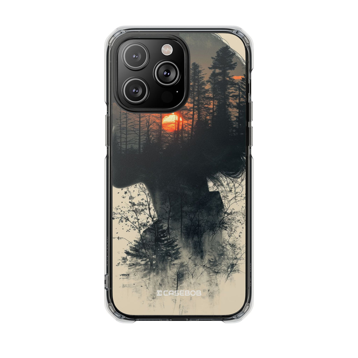 Tranquil Silhouette - Phone Case for iPhone (Clear Impact - Magnetic)