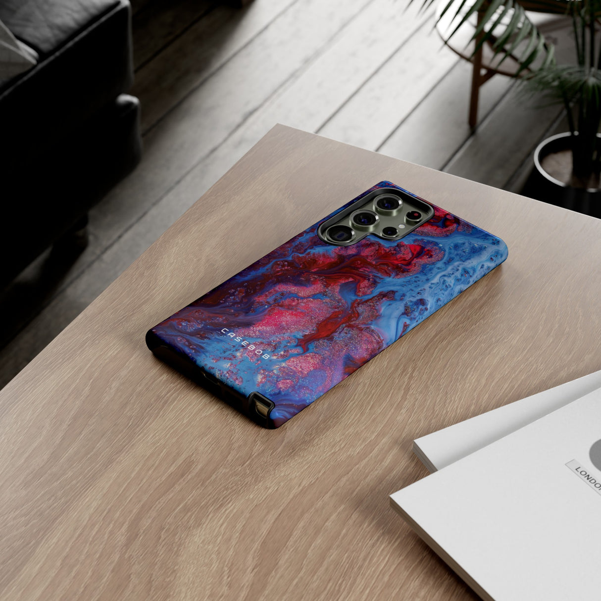 Deep Red Ink Art Phone Case - Protective Phone Case