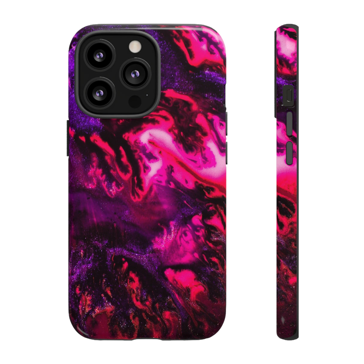 Deep Pink Galaxy Ink Art iPhone Case (Protective) iPhone 13 Pro Glossy Phone Case