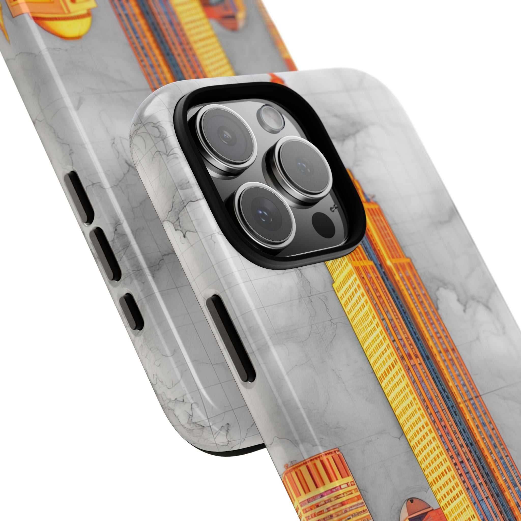 Lebendige Stadtskyline iPhone 16 - Robust