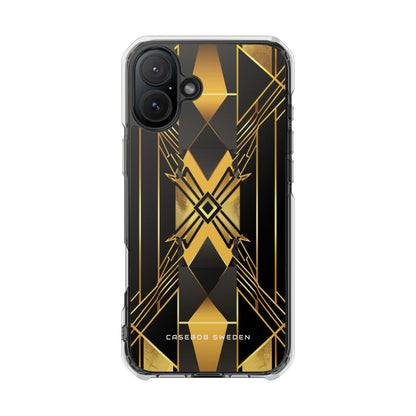 Golden Geometric Elegance iPhone 16 - Clear Impact Phone Case