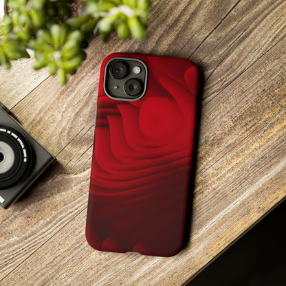 Red Center Waves - Protective Phone Case