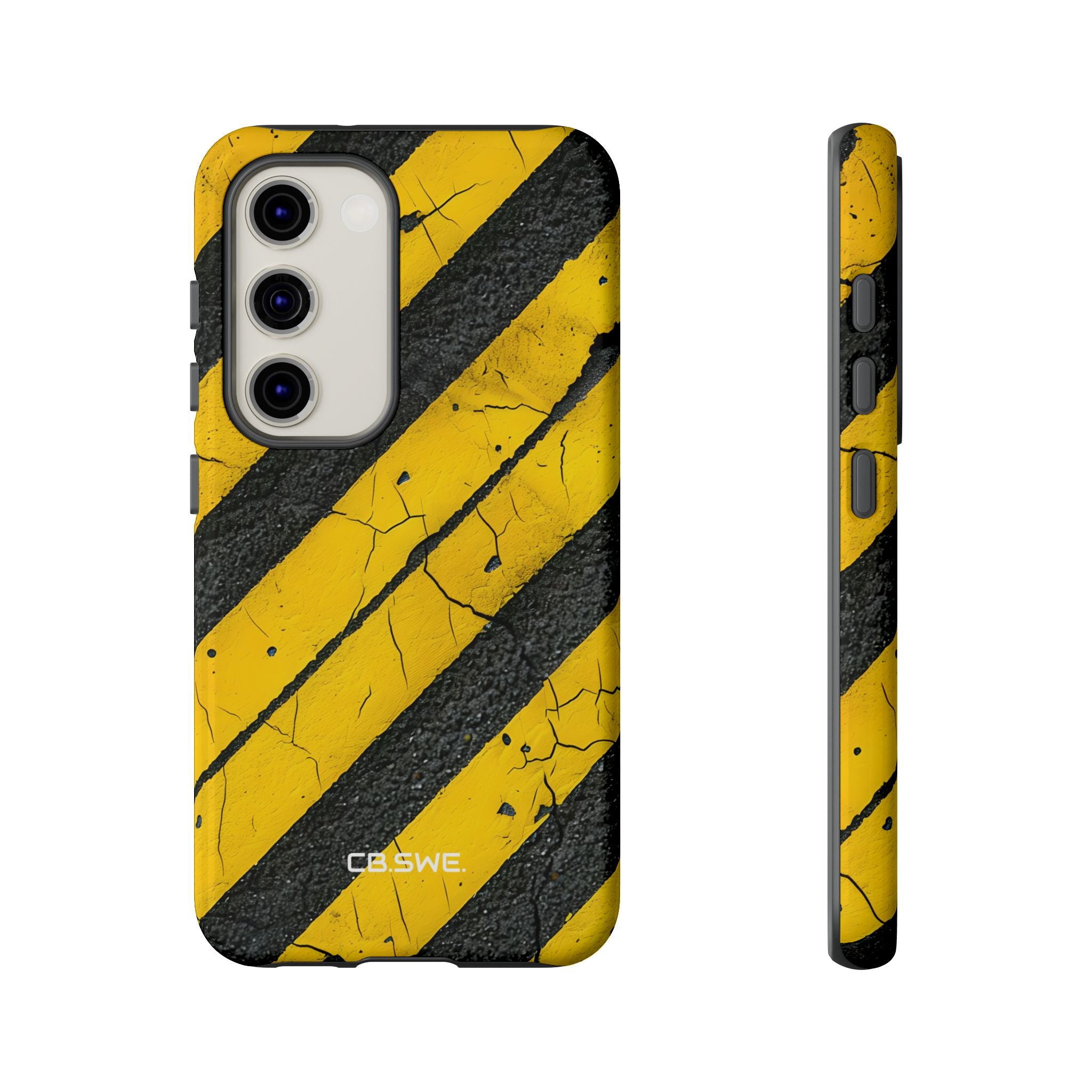 Textured Hazard Stripes Samsung S23 - Tough