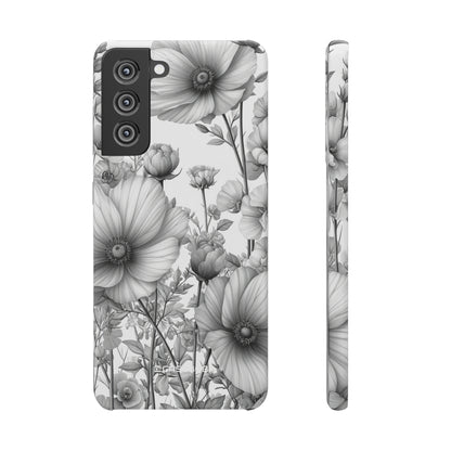 Monochrome Flora | Slim Phone Case for Samsung