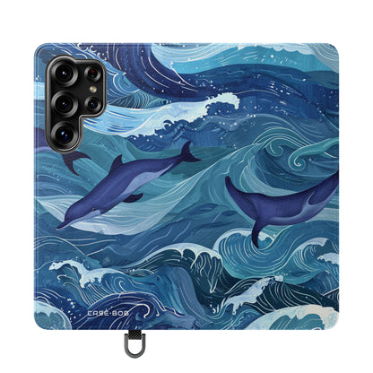 Dolphin Wave Dance - Samsung S25 Ultra Case - Lompakko