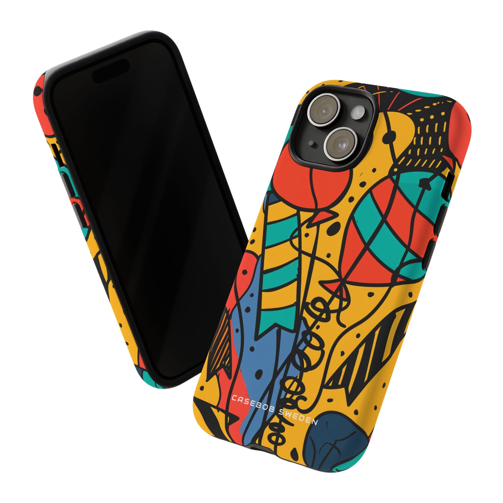 Playful Lines in Motion iPhone 15 - Tough Phone Case