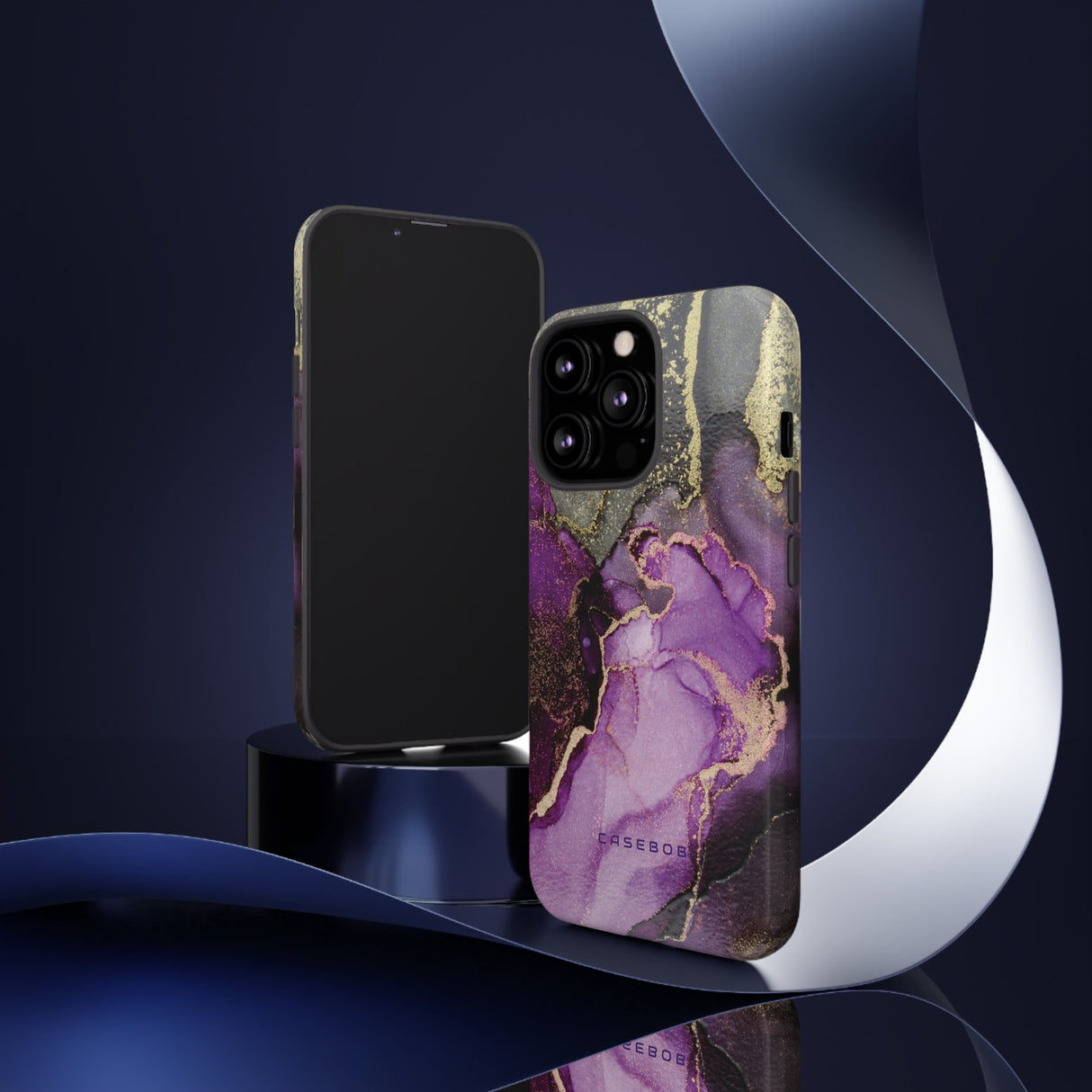 Purple Marble & Gold Phone - Protective Phone Case