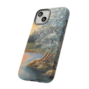 Oil Panting - Sunset on the lake - Protective Phone Case