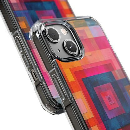 Vibrant Geometry - Clear Impact iPhone 14 Phone Case