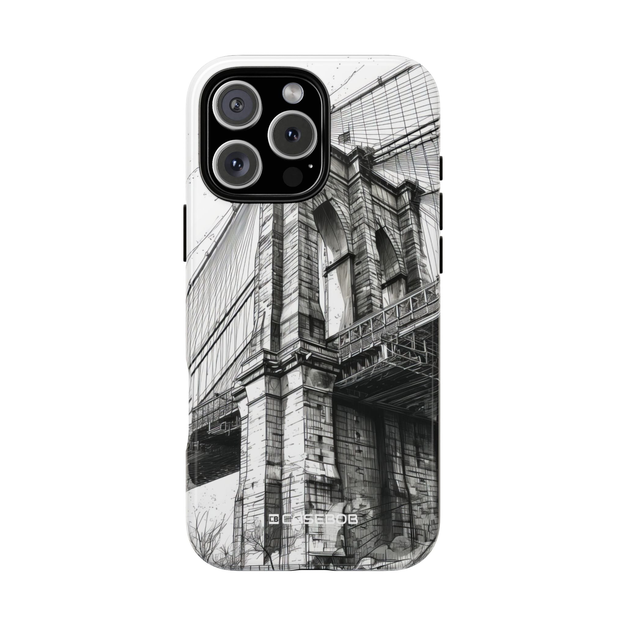 Urban Elegance: Sketchy Suspension Bridge - for iPhone 16