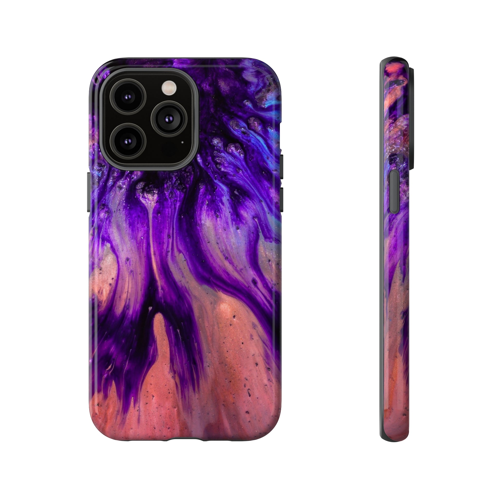 Purple Flow Ink Art iPhone Case (Protective) iPhone 14 Pro Max Glossy Phone Case