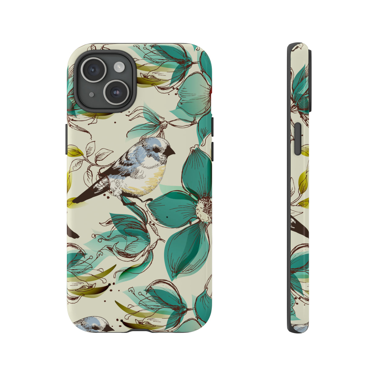 Cute Flowers and Birds iPhone case - Protective Phone Case