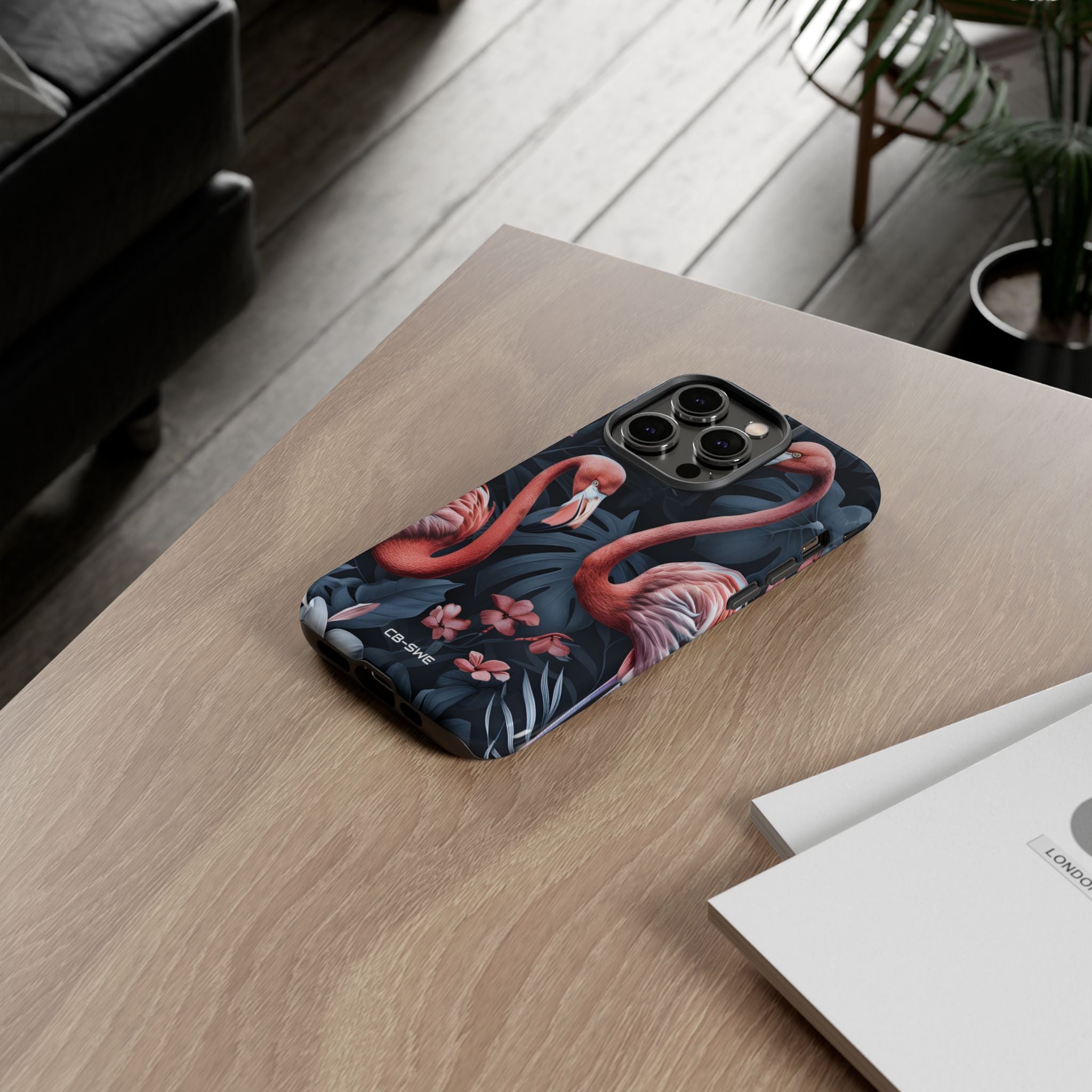 Flamingos Embrace Nature - iPhone Case