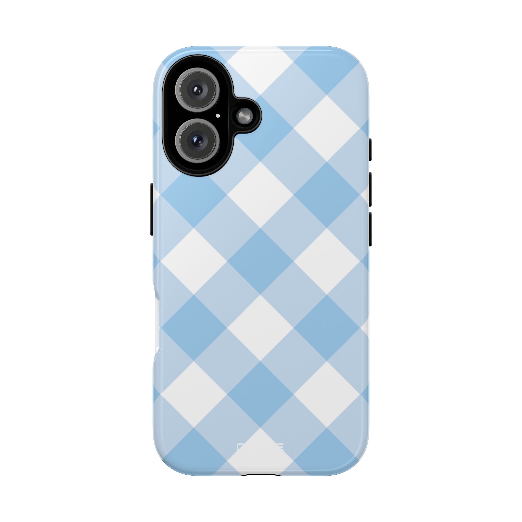 Soft Blue Gingham Elegance - iPhone Case