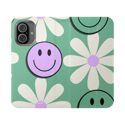 Smiley Daisy Glow - iPhone 16  Case - Wallet