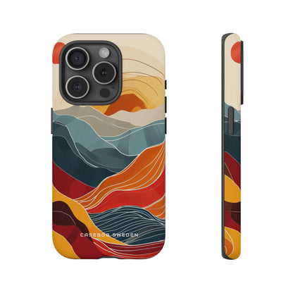 Harmonic Flow of Lines and Color iPhone 15 - Tough Phone Case