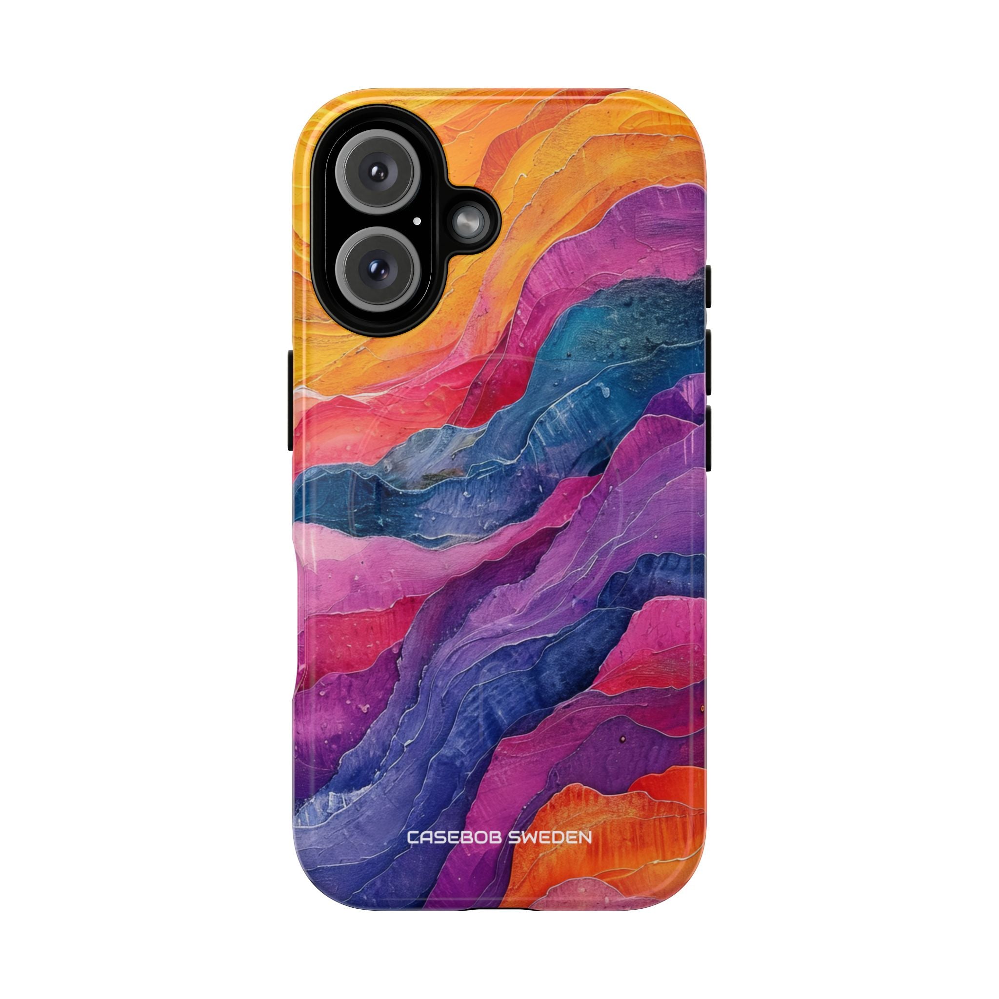 Vibrant Abstract Waves - Tough + MagSafe® iPhone 16 Phone Case