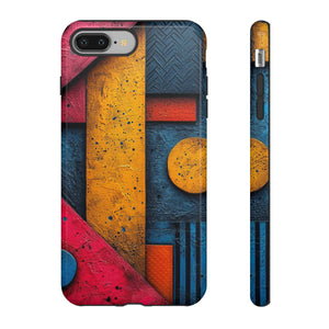 Neon Geometric Fusion - Protective Phone Case