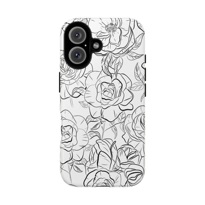 Intricate Rose Sketches - iPhone Case