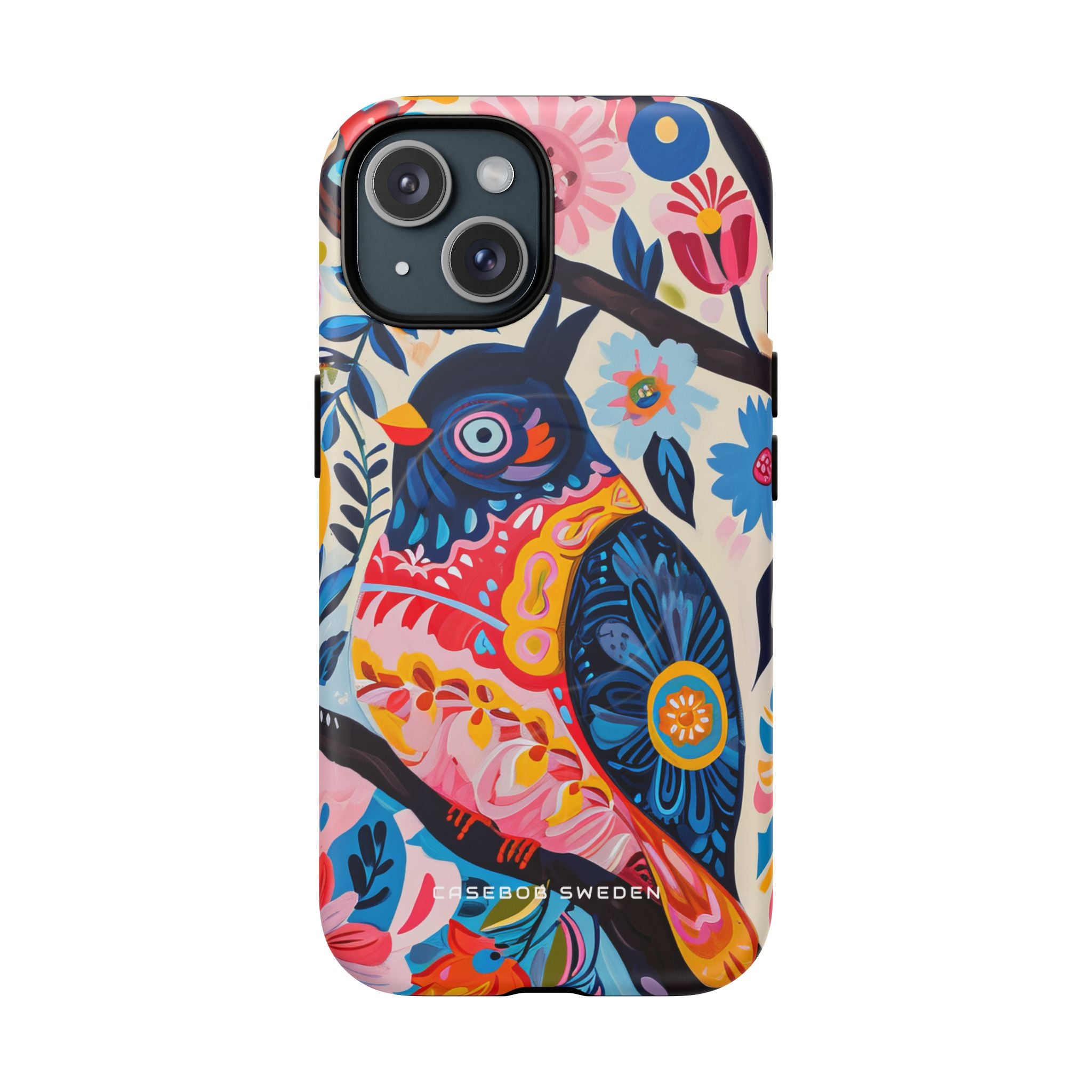 Whimsical Vintage Owl with Floral Charm iPhone 15  Tough+ Phone Case