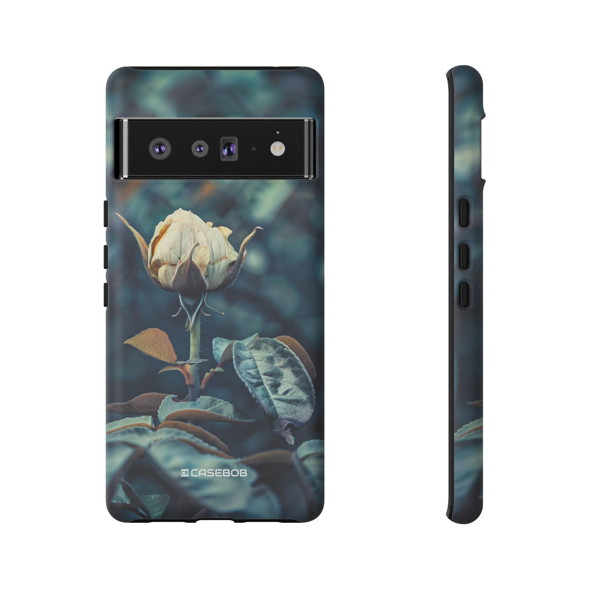 Teal Rosebud Serenade | Protective Phone Case for Google Pixel