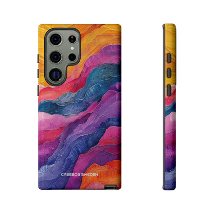 Vibrant Abstract Waves - Tough Samsung S23 Phone Case