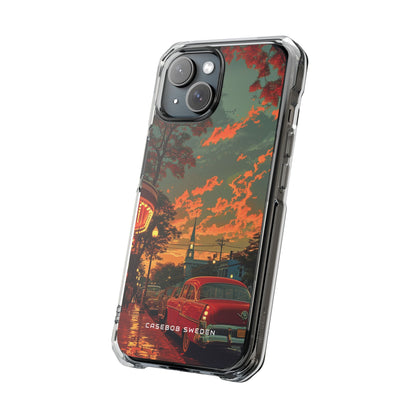 Mid-Century Nostalgia Streetscape iPhone 15 - Clear Impact Phone Case