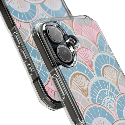 Art Deco Pastel Fan Pattern - Clear Impact iPhone 16 Phone Case