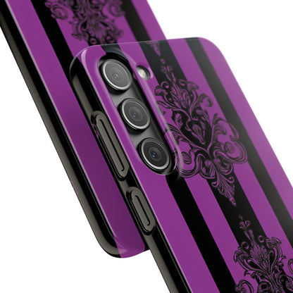 Gothic Elegance with Vertical Stripes and Ornamental Motifs Samsung S23 - Slim Phone Case