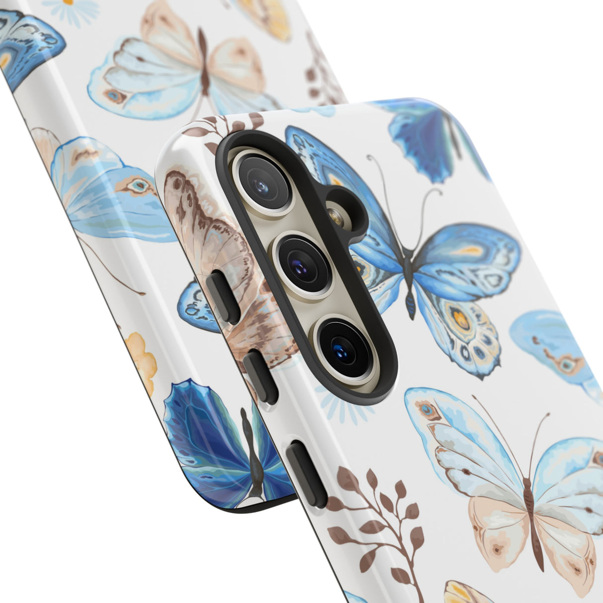 Flying Butterflies, Blue and Yellow iPhone case (Protective) - Protective Phone Case