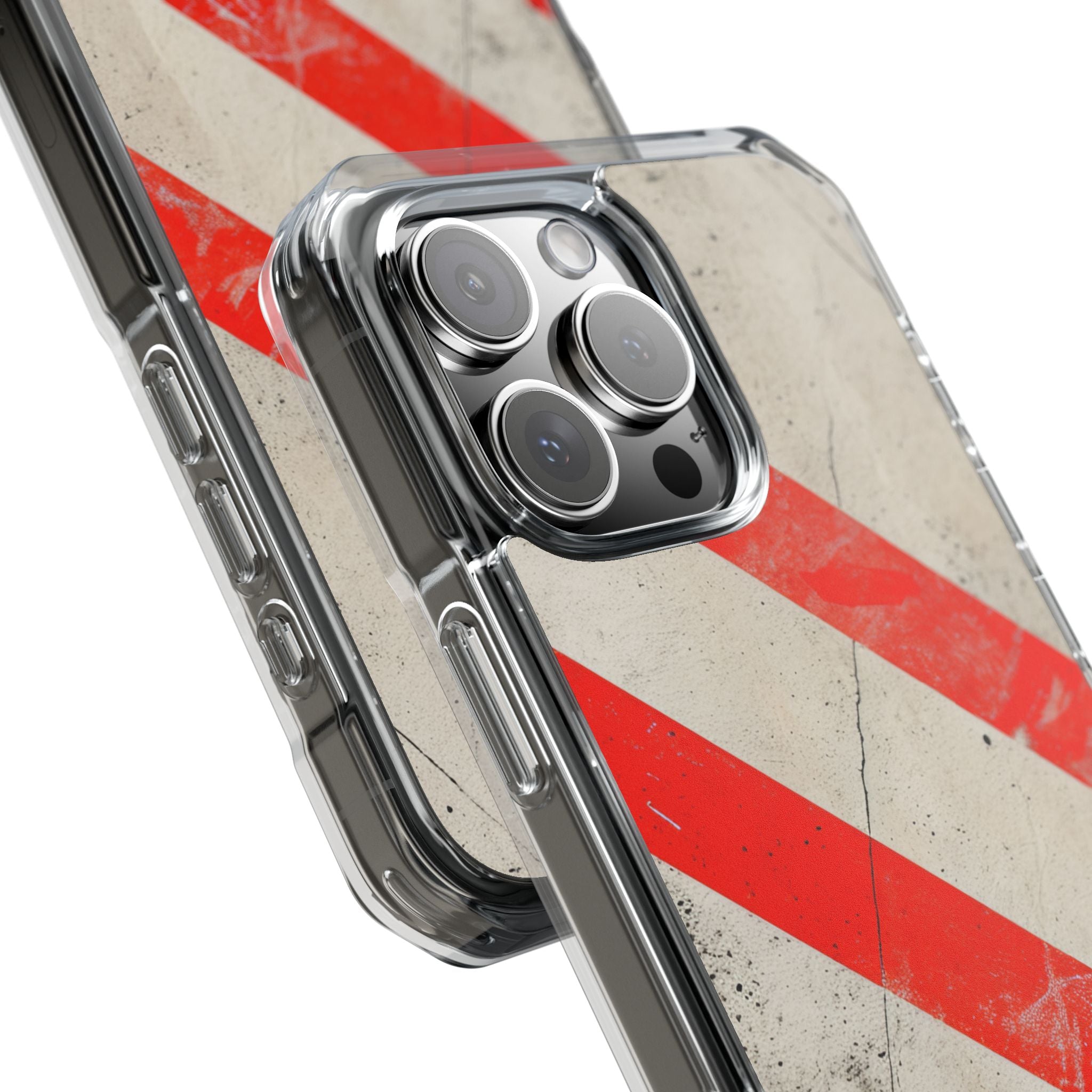 Striker Crimson Stripes iPhone 16 - Clear Impact Phone Case