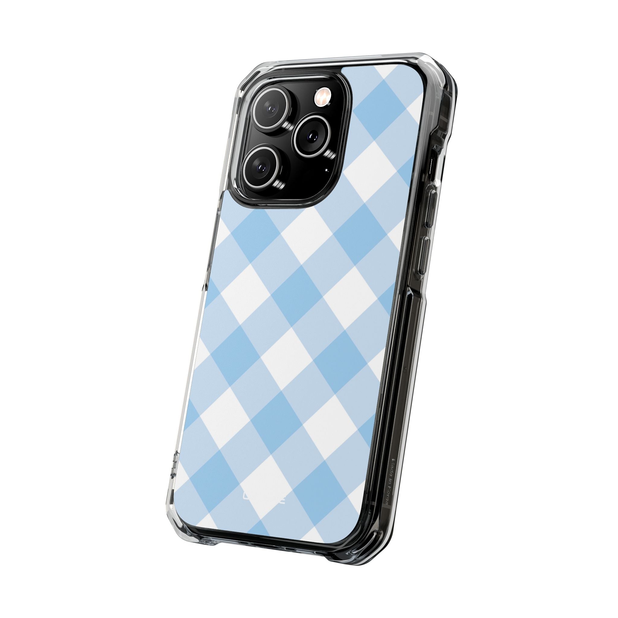 Soft Blue Gingham Elegance iPhone Case - Impact