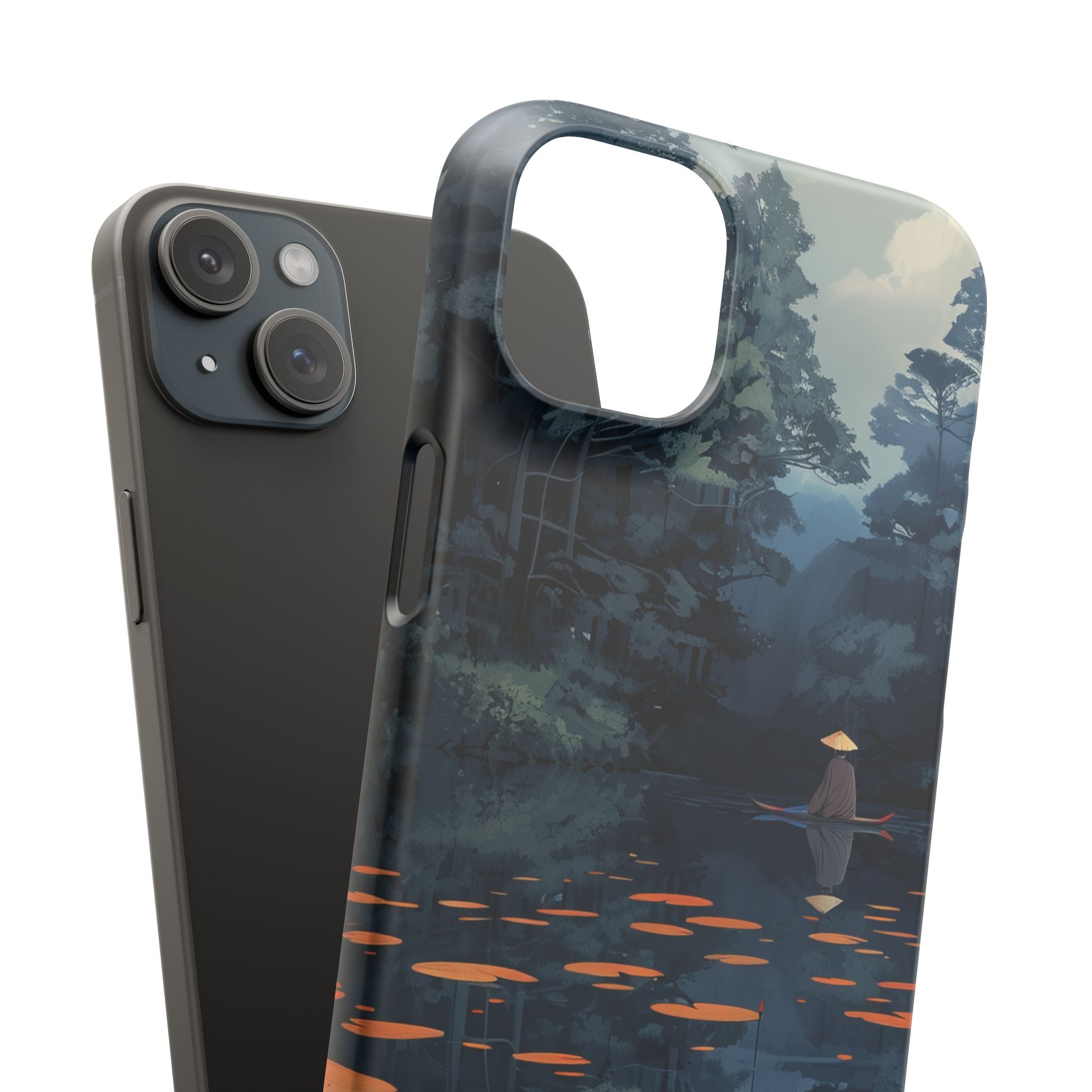 Tranquil Lotus Reflections iPhone 15 - Slim Phone Case