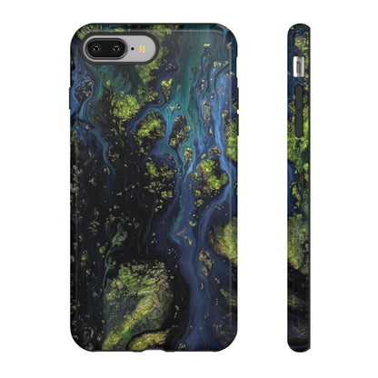 Blue Cosmos Ink Art iPhone Case (Protective) iPhone 8 Plus Glossy Phone Case