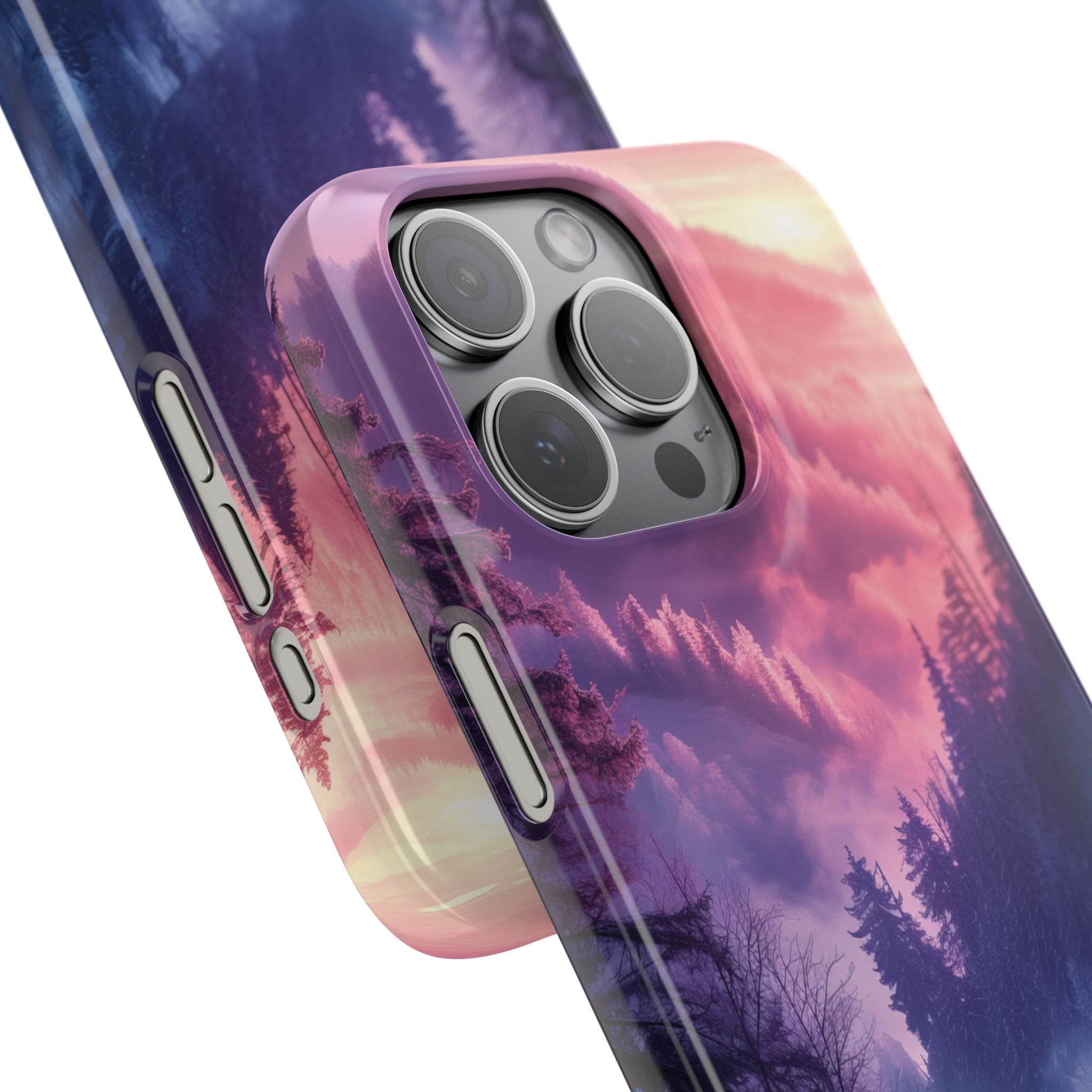 Misty Forest Serenity - Slim iPhone 15 Phone Case