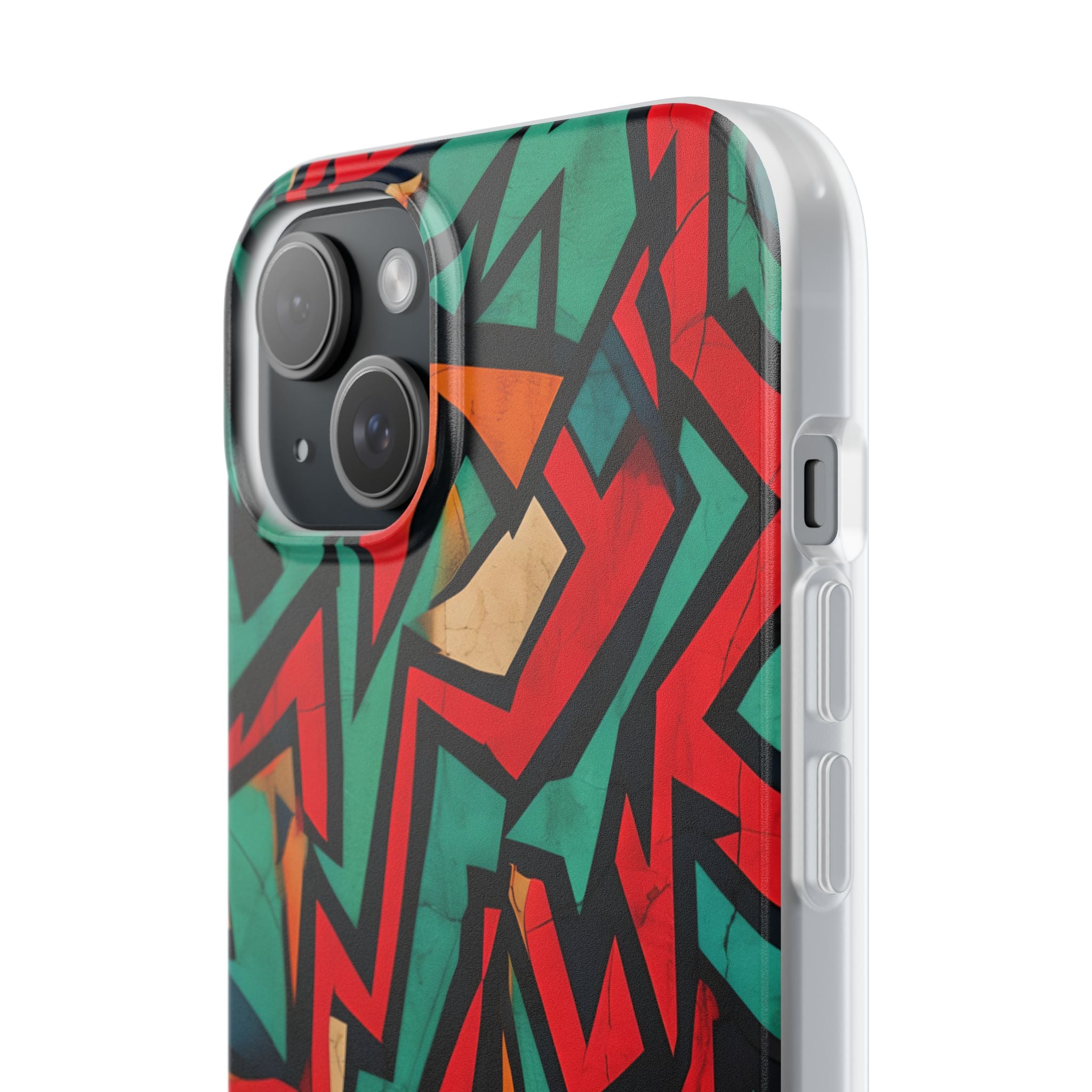 Crimson Zigzag iPhone 15 Plus Case - Soft