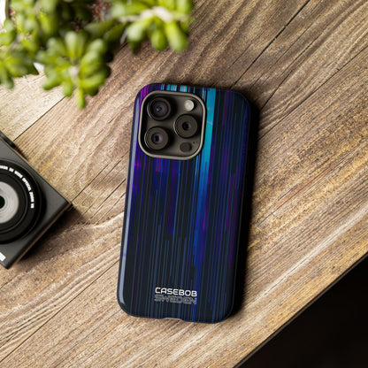 Neon Glitch Stripes iPhone 15 - Tough