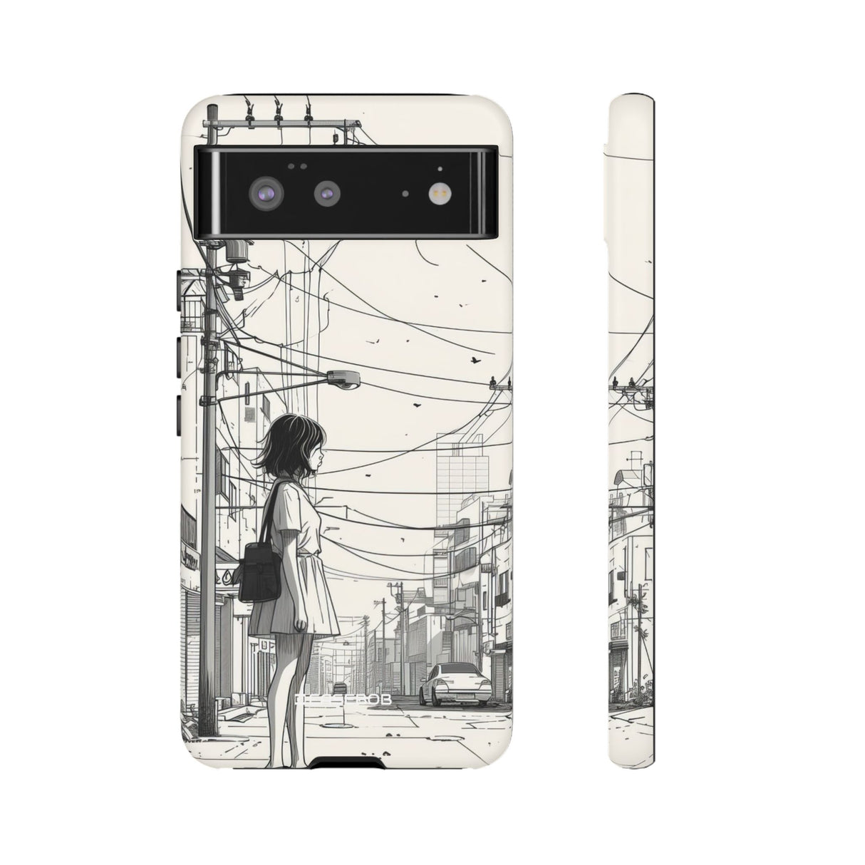 Urban Solitude Sketch | Protective Phone Case for Google Pixel