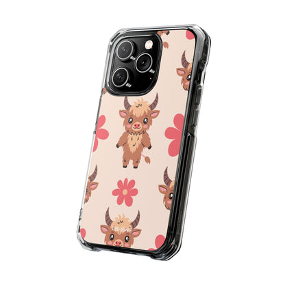 Cute Cattle & Flowers iPhone Case - Impact