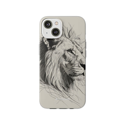 Majestic Linework Lion | Flexible Phone Case for iPhone