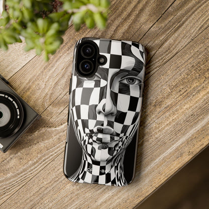 Checkerboard Face iPhone 16 Plus Case - Tough